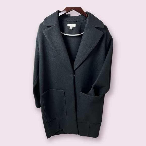 ☃️🍁TOPSHOP Black Long Winter Coat Double Breasted Menswear - Picture 11 of 16